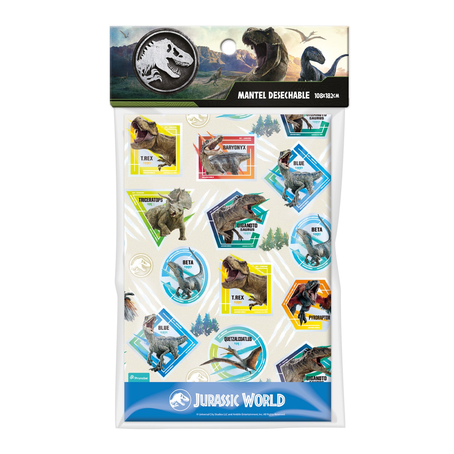 Mantel Desechable 108x182 cm | Jurassic World